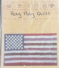 RAG FLAG QUILT Sewing Pattern  60” x 100” Homespuns or Flannel LONG MAY SHE WAVE