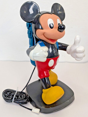 Vintage 1980er Disney Tyco Mickey Mouse Drucktastentelefon Telefon funktionstüchtig Ap1