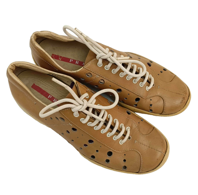 Brown Prada shoes size 7.5 PRADA MEN SLIP ON SHOES SIZE 7.5 BUT FIT 8-8.5 BROWN COLOR  main image 3