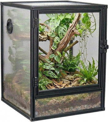 30 Gallon 18X18X24 Tall Terrarium, Aluminum Frame Gecko Tank with Hollow Polycar