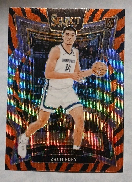 Zach Edey 2024-25 Panini Select - Concourse  #98 Tiger Stripe Prizm (RC)