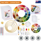 Complete Embroidery Starter Kit: 100 Colors & 5 Bamboo Hoops for Crafting