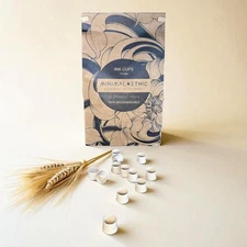 500pcs Tattoo Ink Cups Plastic Free, Multiple Sizes, Wheat Straw 17mm Large 