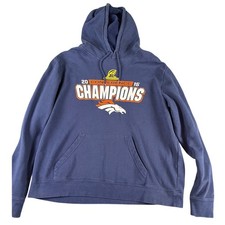 Denver Broncos 2015 Conference Champions Hoodie Size XL/XG Blue NFL