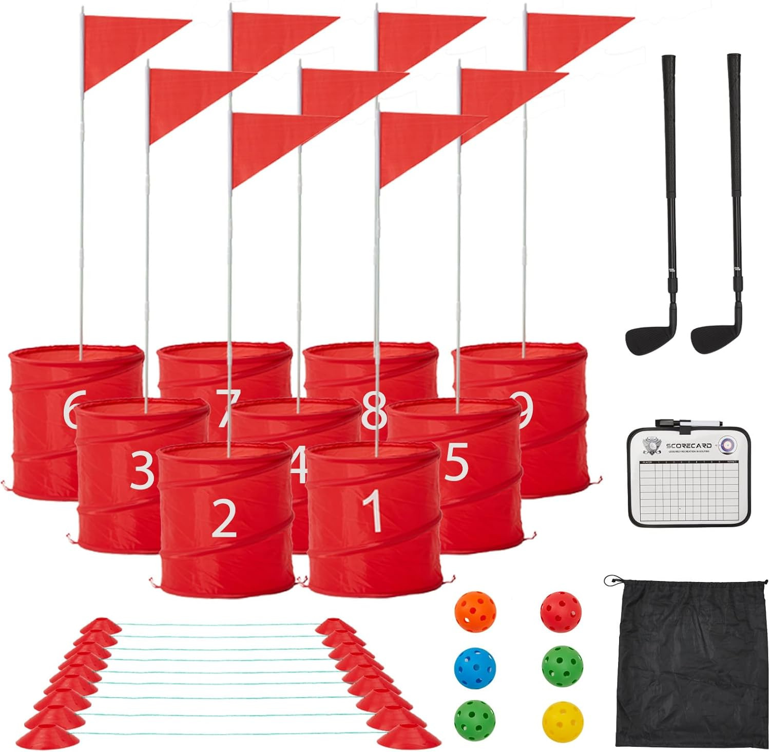 Game Set For Backyard & Beach Fun - Red