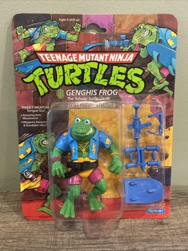 Vintage TMNT Ninja Turtles Genghis Frog 1989 Playmates Action Figure Sealed