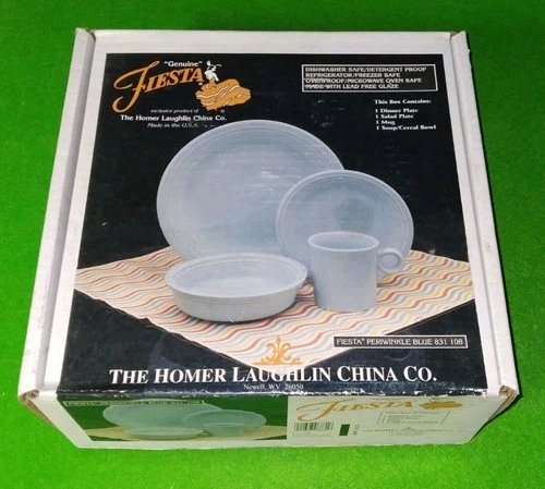 Fiesta Periwinkle 4 Piece Place Setting Fiestaware Fiesta 831 NEW