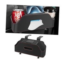 Car Headrest Backseat Organizer with Cup Holder, Multi-Functional Black