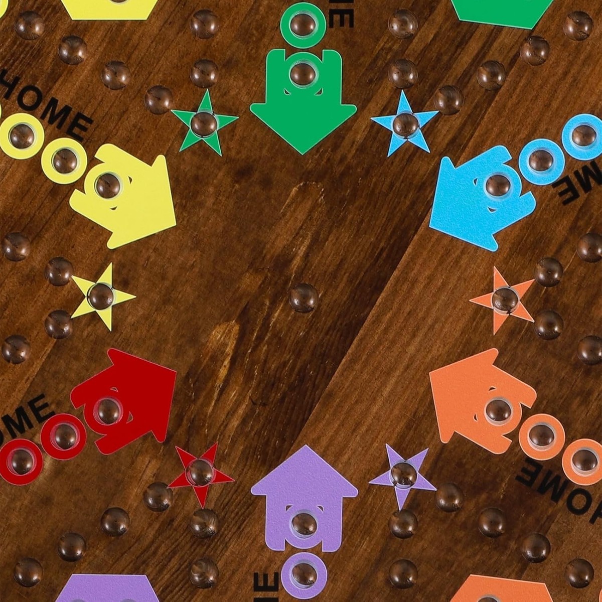 Medikaison Large Size Original Marble Game Solid Wood 20 Inch Wahoo Board Game Double Sided Painted Wooden Fast Track For 6 And 4 Players 6 Colors 24 Marbles 6 Dice For Family Friend