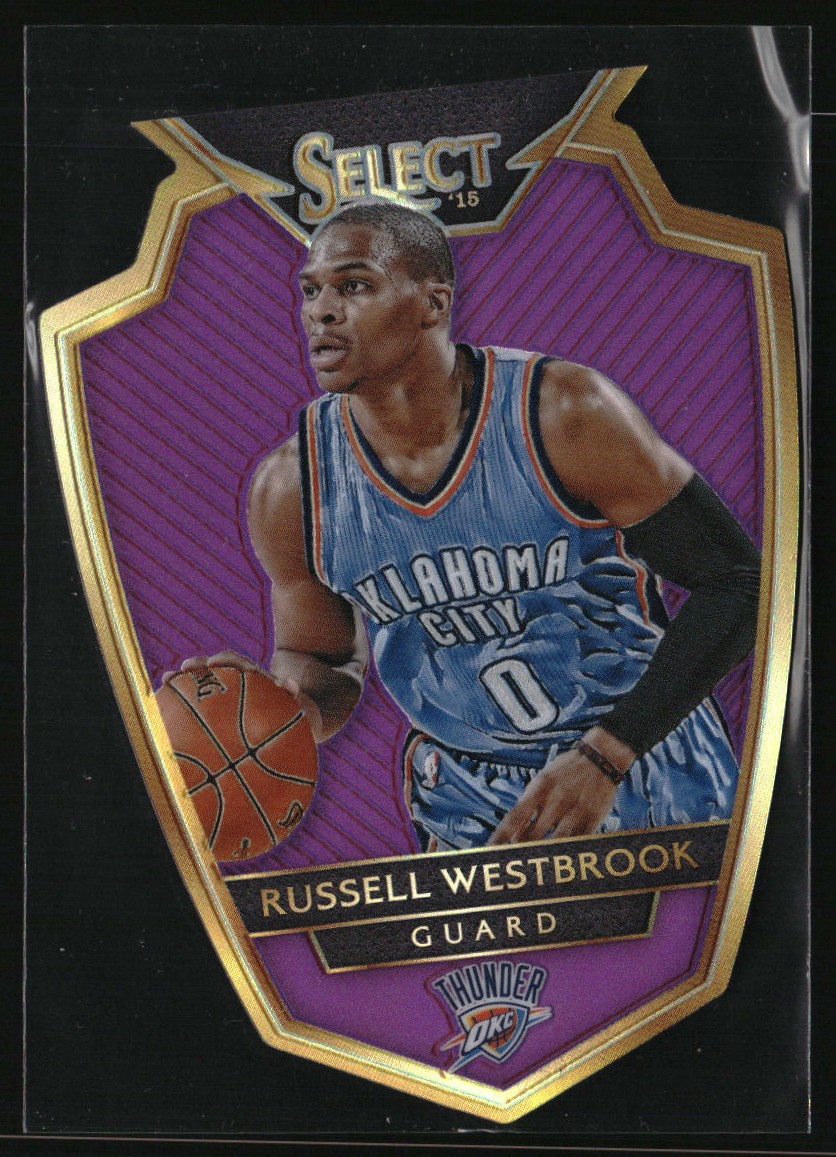 2014-15 Panini Select #102 Russell Westbrook Prizms Purple Die Cut #/99