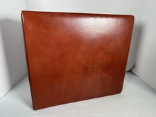 VTG Top Grain Cowhide Photo Album Family Record Plan Los Angeles Unused