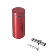 Sign Standoff 1" Diameter x 2" Barrel Length Cherry Red Aluminum Eco Series Easy