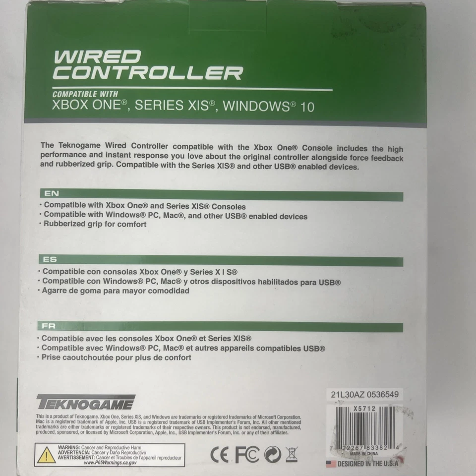 Teknogame WIRED CONTROLLER Compatible With XBOX ONE, Series X, Series S, PC NEW - Image 2 of 2