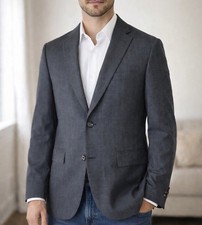 Jean Paul Germain Navy Soft Check Wool Sport Coat Men’s 40R NEW Classic Preppy