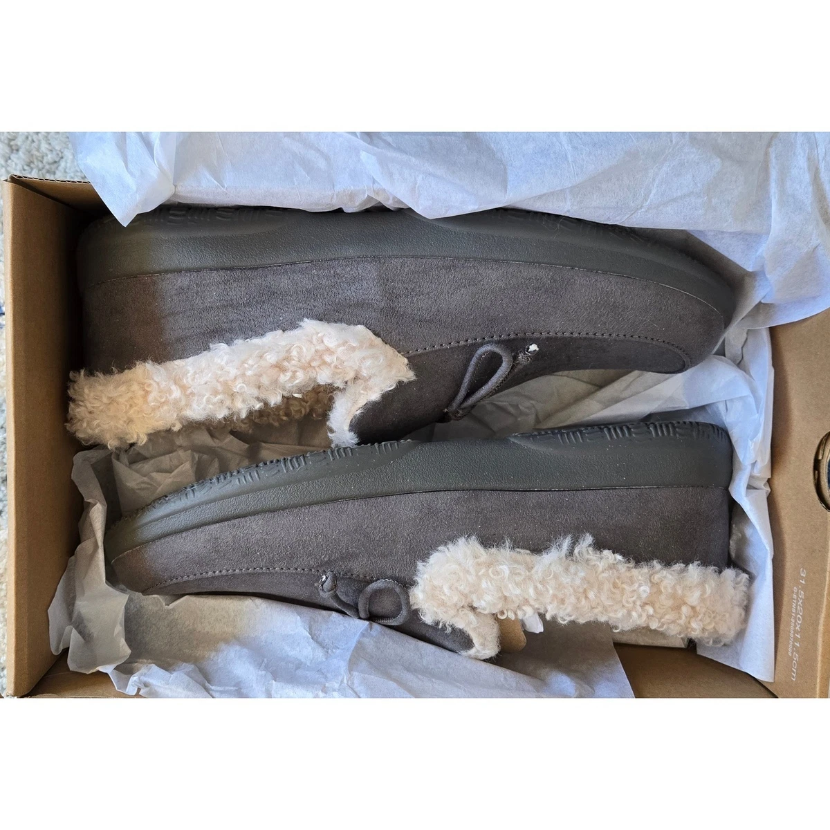 Vionic Claribel Faux Fur Lined Slippers Slate‎ Grey Suede Orthotic Womens 9.5 M Vionic Claribel Slipper - Women main image 4