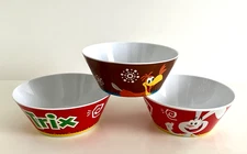 3 General Mills Melamine Cereal Bowls 1 Cocoa Puffs /2 Trix NICE (2) Sets Avail
