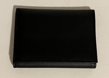 Mens New Trifold Genuine Leather Slim Black Wallet