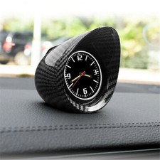 Car Glossy Carbon Fiber Look Shell Clock Dashboard Decor Accessories w/Backlight