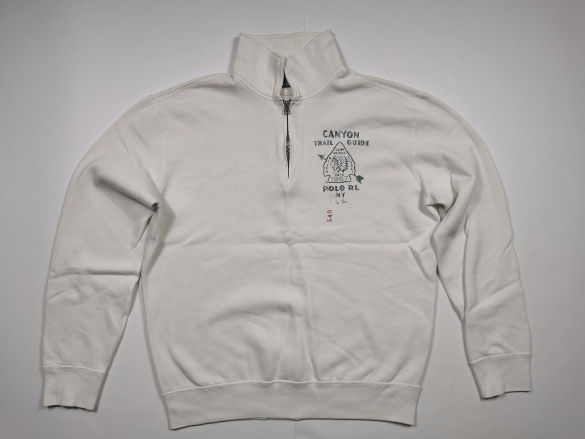 Polo Ralph Lauren Sweatshirt White Indian Chief Head Canyon Trail