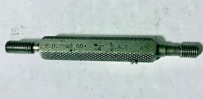 GTD GREENFIELD 1/4-28 SAE THREAD PLUG GAGE GO = .2268