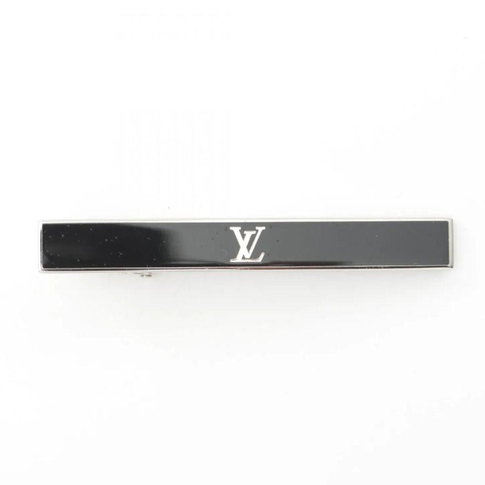 Louis Vuitton ネクタイピン ブラック　LVアワード M00913 Louis Vuitton M00913 LV Award Tie Clip Black Silver Metal for Men