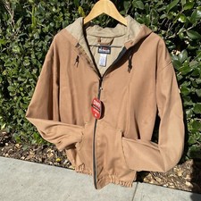 Bulwark FR Flame Resistant Hooded Jacket Men  s Large Regular NWT Duck Brown