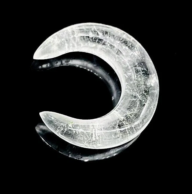 天然水晶石英宝石 Septum Pincher 手工制作 尺寸 12g 至 5/8 英寸及以上 — 第 2/4 张图片