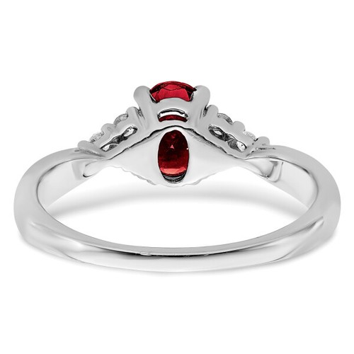14K White Gold Created Red Ruby Diamond Ring July Birthstone Jewelry - Picture 6 of 90