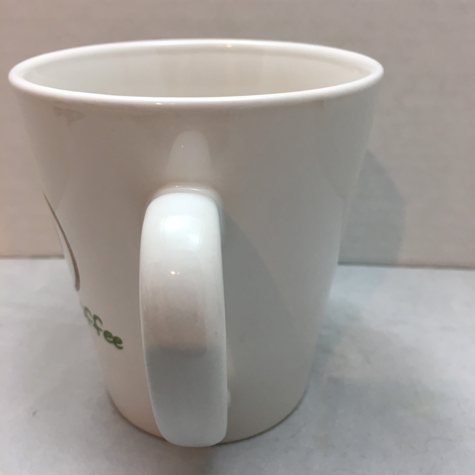 Tea Cocoa Coffee Mug White Ceramic Cup Green Brown Shonfeld's USA