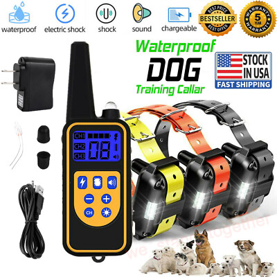3000 FT Dog Training Collar Rechargeable Remote Shock PET