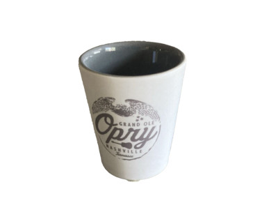 Grand Ole Opry House Souvenir Shot Glass Nashville Circle Eagle Grey NWT