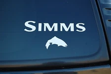 Simms Fishing Sticker Tackle Fish Truck Boat Quality Choose Size & Color! (V373)