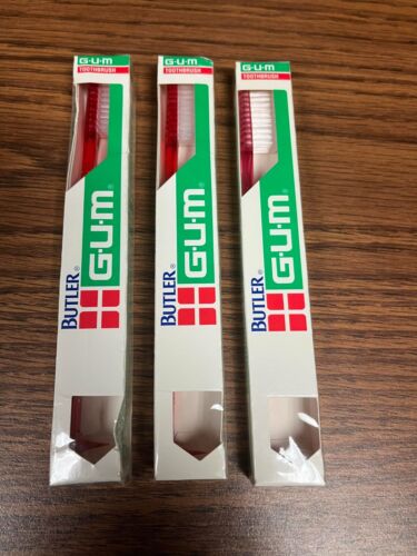 Vintage Lot of 3 Gum Butler Adult Compact Head Soft Bristle Toothbrush 411P - #4 - Picture 1 of 5