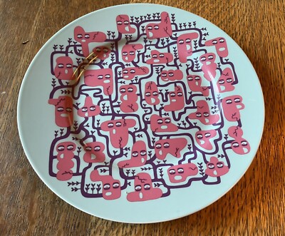 Urban Outfitters Set Of 4 Plates By Nylon Artist AJ Purdy Lunch 8-5/8''
