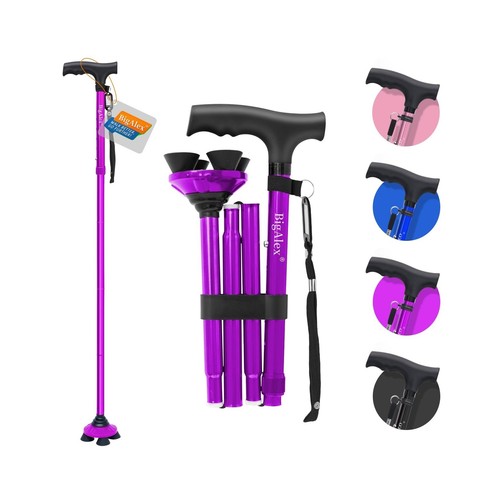 BigAlex Folding Walking Cane for Elderly Adjustable & Portable Walking Stick ...