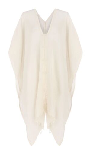 The Handloom Natural With White Stripes Ava Kimono