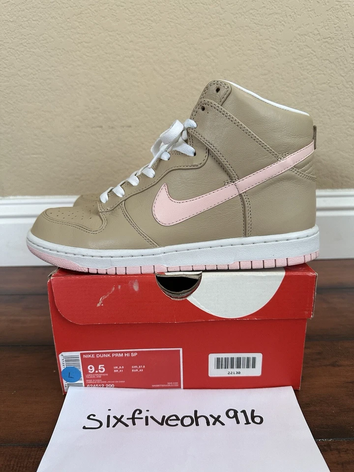 Nike Dunk Premium High Sp 2013 lino talla 9,5 Air Force 1 Af1 Panda rosa tostado Foto 4 de 4