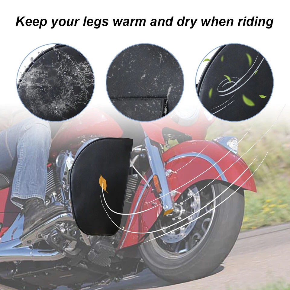 A Pair of Crash Bar Cover Leg Warmer bag Compatible With For Indian Springfield - Image 3 of 4