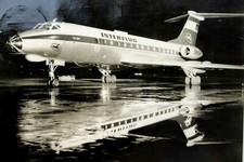 19165c Photo AK Aircraft TU134 Interflug DDR 1975 PC Airline Issued Airport