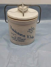 Kaukauna Klub Cheese Crock With Old Style Bail Lid Wisconsin Dairy  Farmhouse 