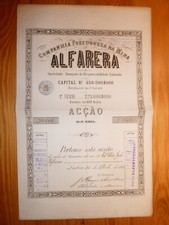 PORTUGAL: 1882 !!! Comp. Port. da Mina Alfarera, Lisboa, Namensaktie, MINE*