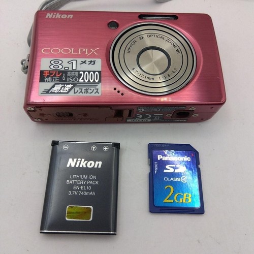 Nikon Coolpix S510 rosso lampone 8,1 MP fotocamera digitale compatta usata dal Giappone - Foto 2 di 12