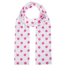 Pink White Polka Dot Scarf Long Chiffon Women Halloween Costume Accessory