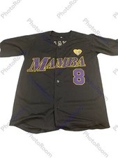 Preowned Button Down Los Angeles Lakers #8 And 24 Kobe Bryant  Stitch Shirt  R2