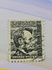 US Stamp Abraham Lincoln 4c Used 1282 Wave Cancel