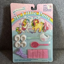 Accesorios de tenis My Little Pony vintage ropa de pony 1986 Hasbro nuevo de stock raqueta