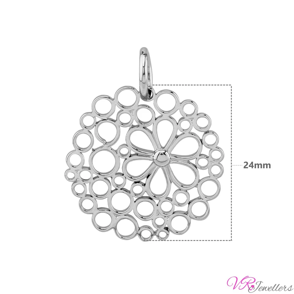 Collar Colgante Flor Acero Quirúrgico Mujer Damas Longitud de la Cadena: 45cm Foto 3 de 4