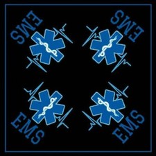 2 Pack EMS Ambulance Bandana Doo Rag 21" x 21" Emergency Call 911 Bandanna USA