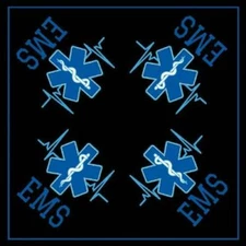 3 Pack EMS Ambulance Bandana Doo Rag 21" x 21" Emergency Call 911 Bandanna USA
