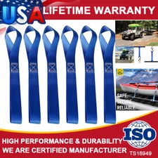 6 Soft Loop Tie Down Straps 4500lbs Safe Luggage Ratchet Car Motorcycle Dirt Bar
